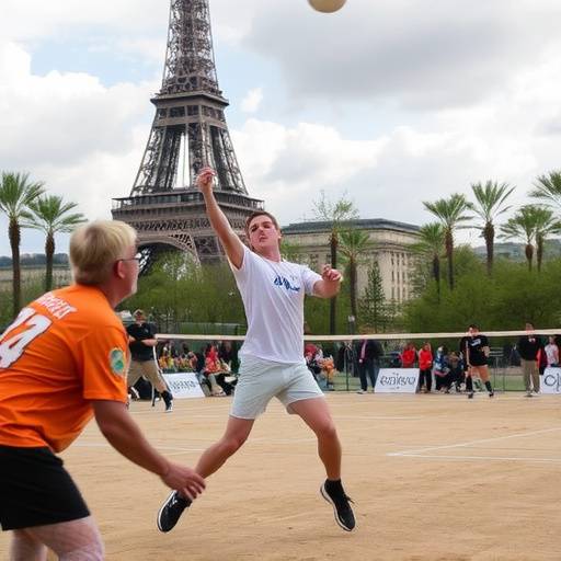Jannik Sinner che serve durante un match del torneo di Parigi.
