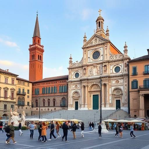 Piazza Maggiore a Bologna con la Basilica di San Petronio